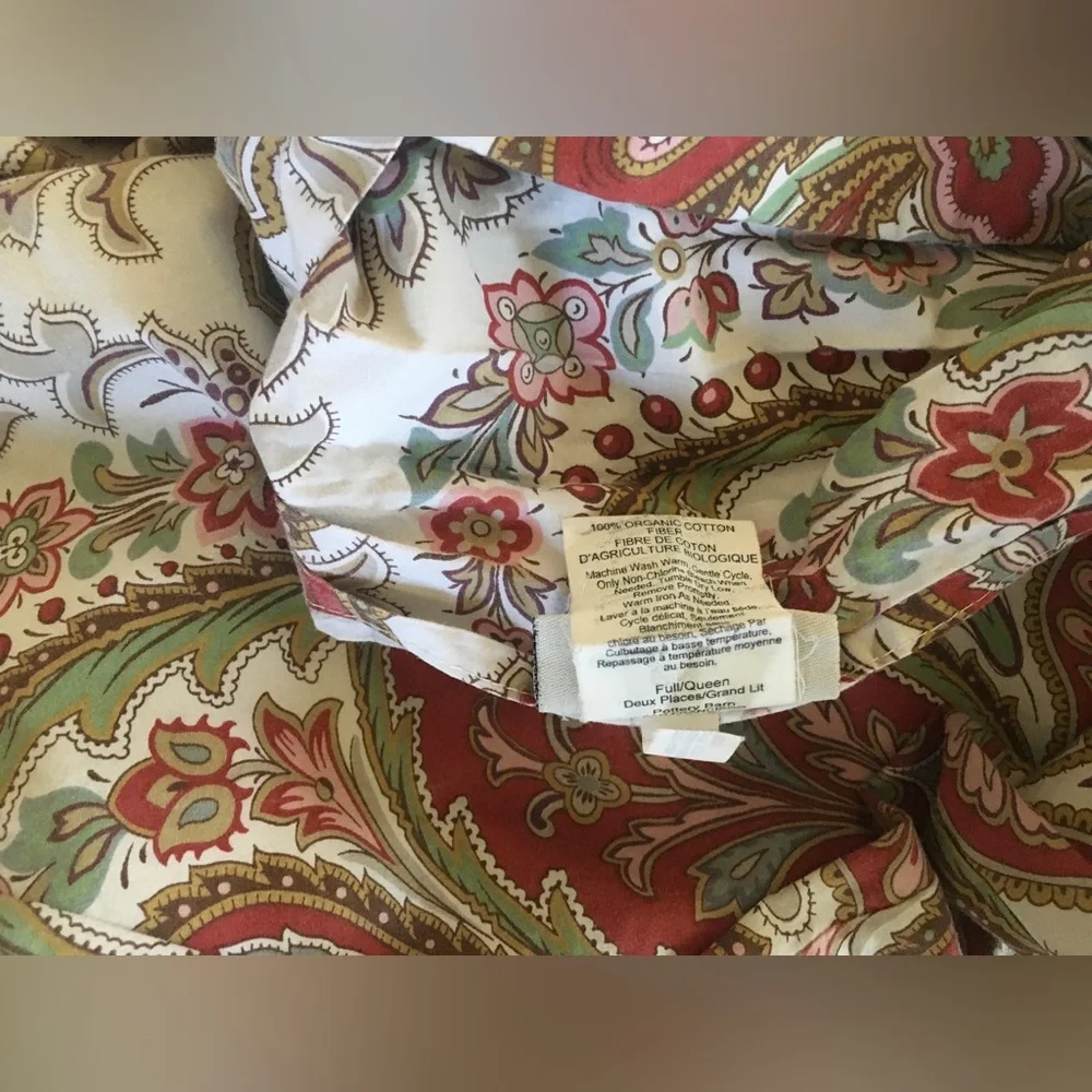 Pottery Barn Charlie Paisley Organic Percale queen/full Duvet Cover